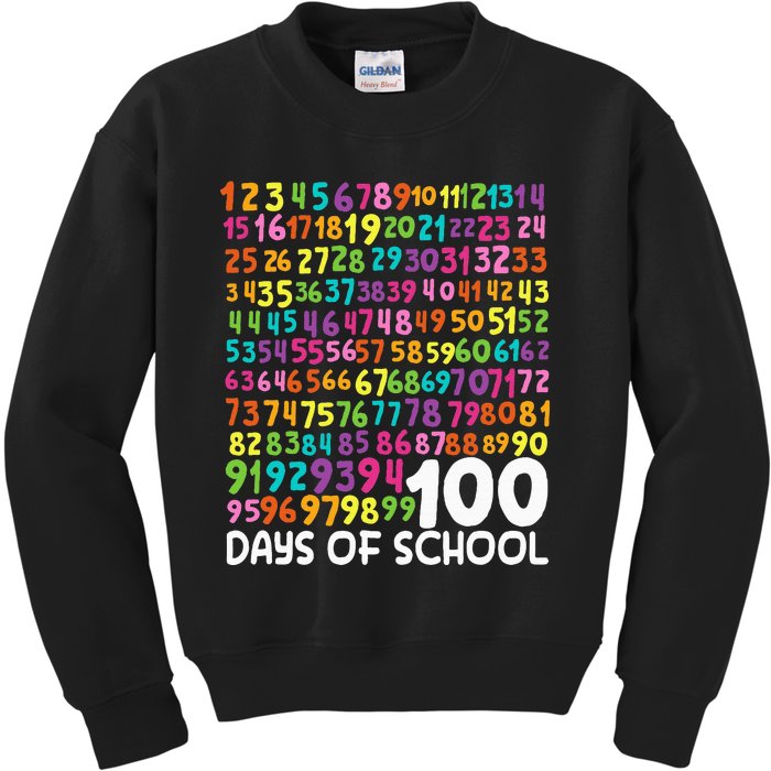 100th Day Of School Teacher 100 Days Math Numbers Kids Sweatshirt