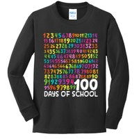 100th Day Of School Teacher 100 Days Math Numbers Kids Long Sleeve Shirt