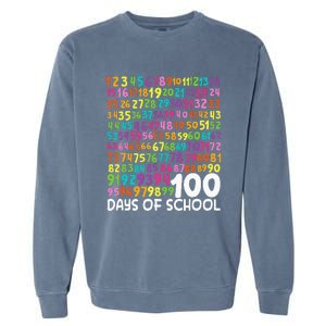 100th Day Of School Teacher 100 Days Math Numbers Garment-Dyed Sweatshirt