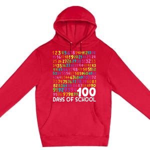 100th Day Of School Teacher 100 Days Math Numbers Premium Pullover Hoodie