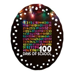 100th Day Of School Teacher 100 Days Math Numbers Ceramic Oval Ornament