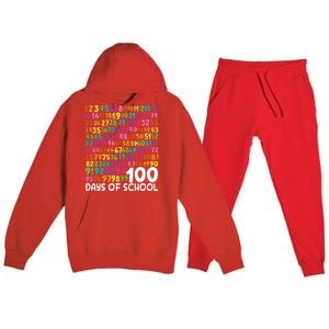 100th Day Of School Teacher 100 Days Math Numbers Premium Hooded Sweatsuit Set