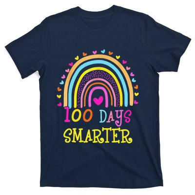 100th Day Of School Teacher 100 Days Smarter Rainbow T-Shirt