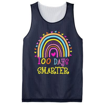 100th Day Of School Teacher 100 Days Smarter Rainbow Mesh Reversible Basketball Jersey Tank