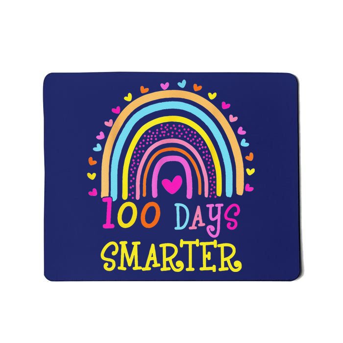 100th Day Of School Teacher 100 Days Smarter Rainbow Mousepad