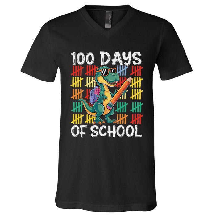 100th Day Of School Costume For 100 Days V-Neck T-Shirt