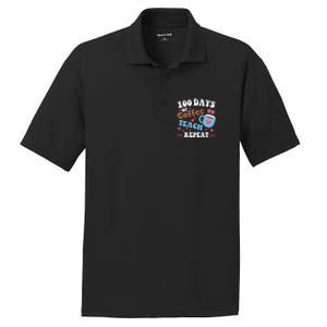 100 Days Of Coffee Teach Repeat 100th Day Of School Teacher Great Gift PosiCharge RacerMesh Polo