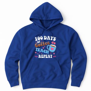 100 Days Of Coffee Teach Repeat 100th Day Of School Teacher Great Gift Hoodie