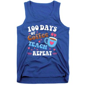 100 Days Of Coffee Teach Repeat 100th Day Of School Teacher Great Gift Tank Top