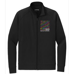 100th Day Of School Teacher 100 Days Math Numbers Stretch Full-Zip Cadet Jacket