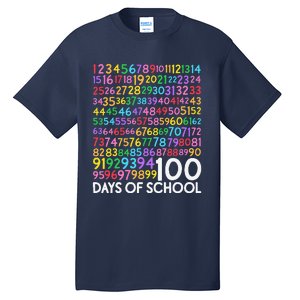 100th Day Of School Teacher 100 Days Math Numbers Tall T-Shirt