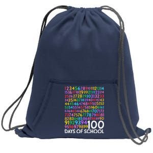 100th Day Of School Teacher 100 Days Math Numbers Sweatshirt Cinch Pack Bag