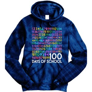 100th Day Of School Teacher 100 Days Math Numbers Tie Dye Hoodie