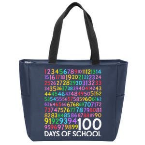 100th Day Of School Teacher 100 Days Math Numbers Zip Tote Bag