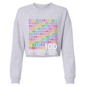 100th Day Of School Teacher 100 Days Math Numbers Cropped Pullover Crew