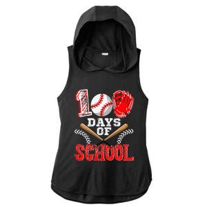 100 Days Of School Baseball Celebration Girl Ladies PosiCharge Tri-Blend Wicking Draft Hoodie Tank