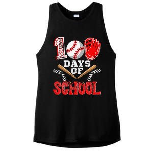 100 Days Of School Baseball Celebration Girl Ladies PosiCharge Tri-Blend Wicking Tank