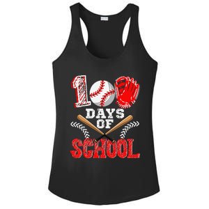 100 Days Of School Baseball Celebration Girl Ladies PosiCharge Competitor Racerback Tank