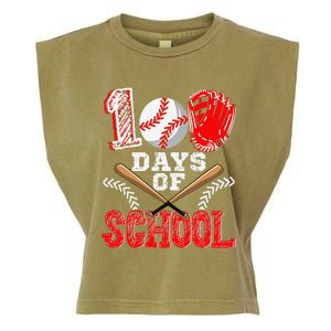 100 Days Of School Baseball Celebration Girl Garment-Dyed Women's Muscle Tee