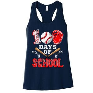 100 Days Of School Baseball Celebration Girl Women's Racerback Tank