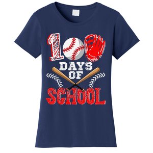 100 Days Of School Baseball Celebration Girl Women's T-Shirt