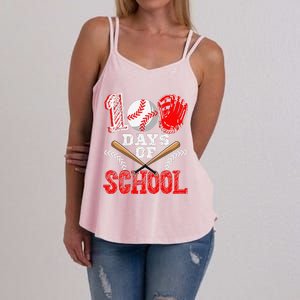 100 Days Of School Baseball Celebration Girl Women's Strappy Tank