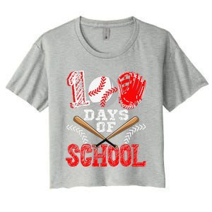 100 Days Of School Baseball Celebration Girl Women's Crop Top Tee