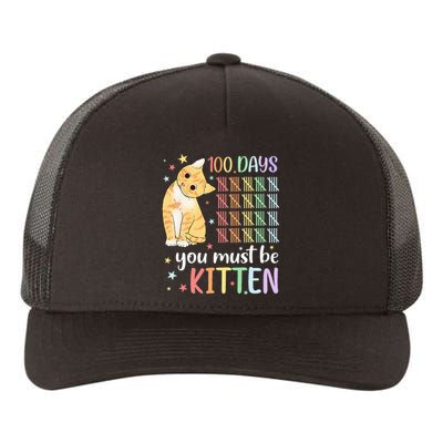 100th Day Of School Cat You Must Be Kitten Student Yupoong Adult 5-Panel Trucker Hat