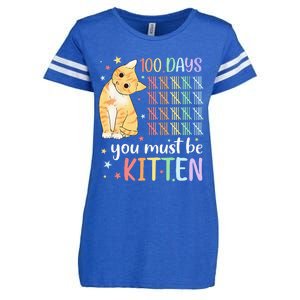 100th Day Of School Cat You Must Be Kitten Student Enza Ladies Jersey Football T-Shirt