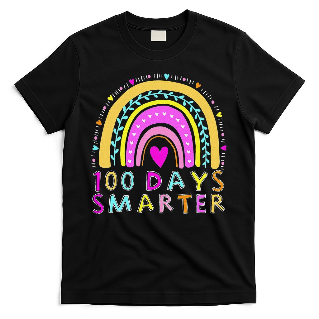 100th Day Of School Teacher rainbow 100 Days Smarter T-Shirt