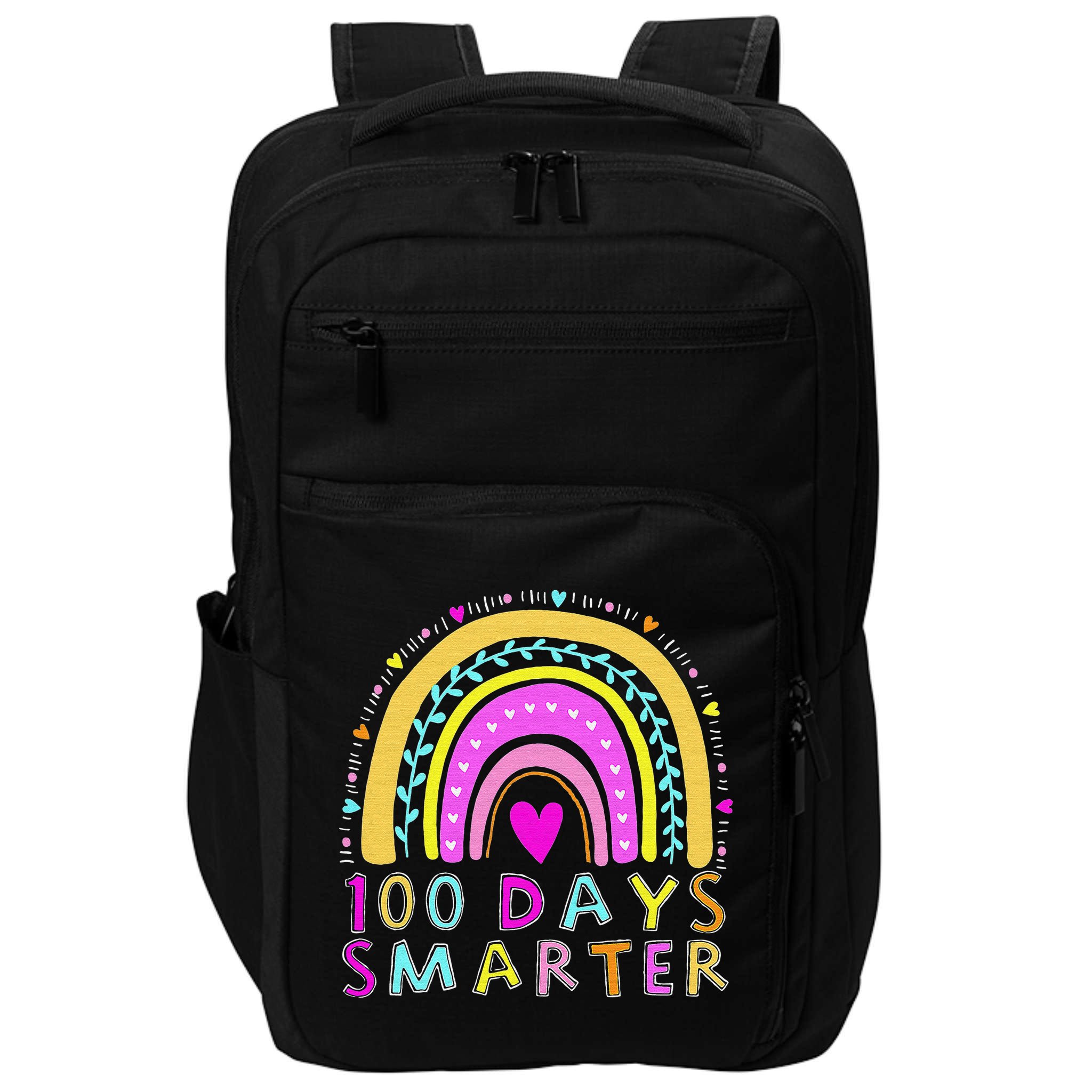 100th Day Of School Teacher rainbow 100 Days Smarter Impact Tech Backpack