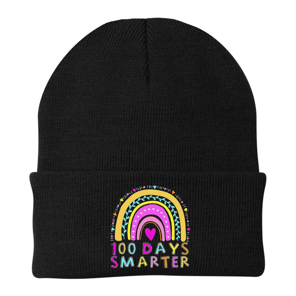 100th Day Of School Teacher rainbow 100 Days Smarter Beanie