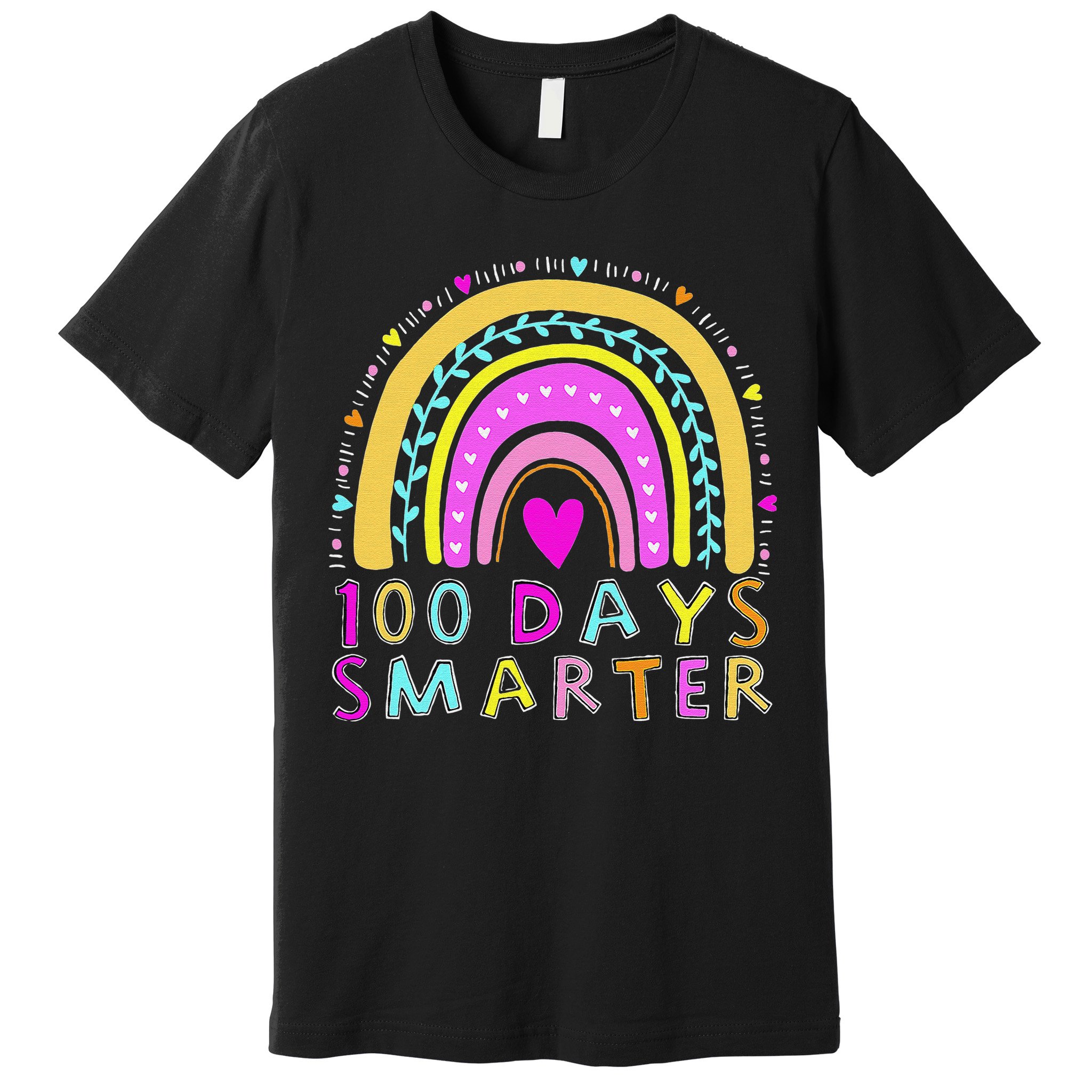 100th Day Of School Teacher rainbow 100 Days Smarter Premium T-Shirt