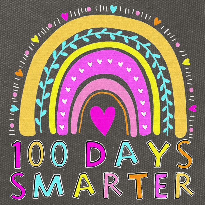 100th Day Of School Teacher rainbow 100 Days Smarter Cotton Canvas Backpack