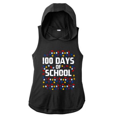 100 Days Of School  Sport Player  Ladies PosiCharge Tri-Blend Wicking Draft Hoodie Tank