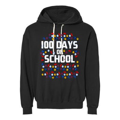 100 Days Of School  Sport Player  Garment-Dyed Fleece Hoodie