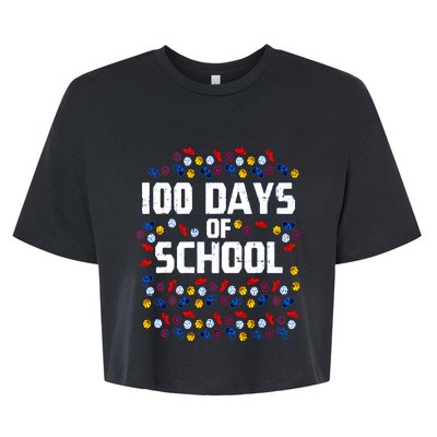 100 Days Of School  Sport Player  Bella+Canvas Jersey Crop Tee