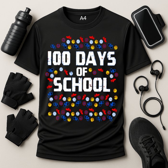 100 Days Of School  Sport Player  Cooling Performance Crew T-Shirt