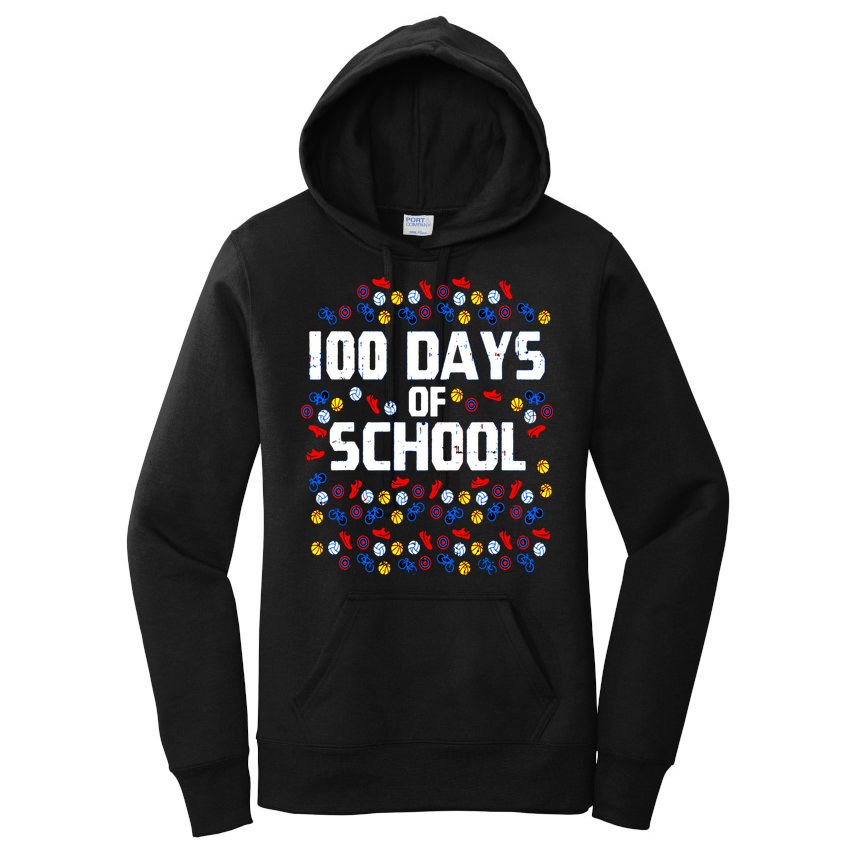 100 Days Of School  Sport Player  Women's Pullover Hoodie