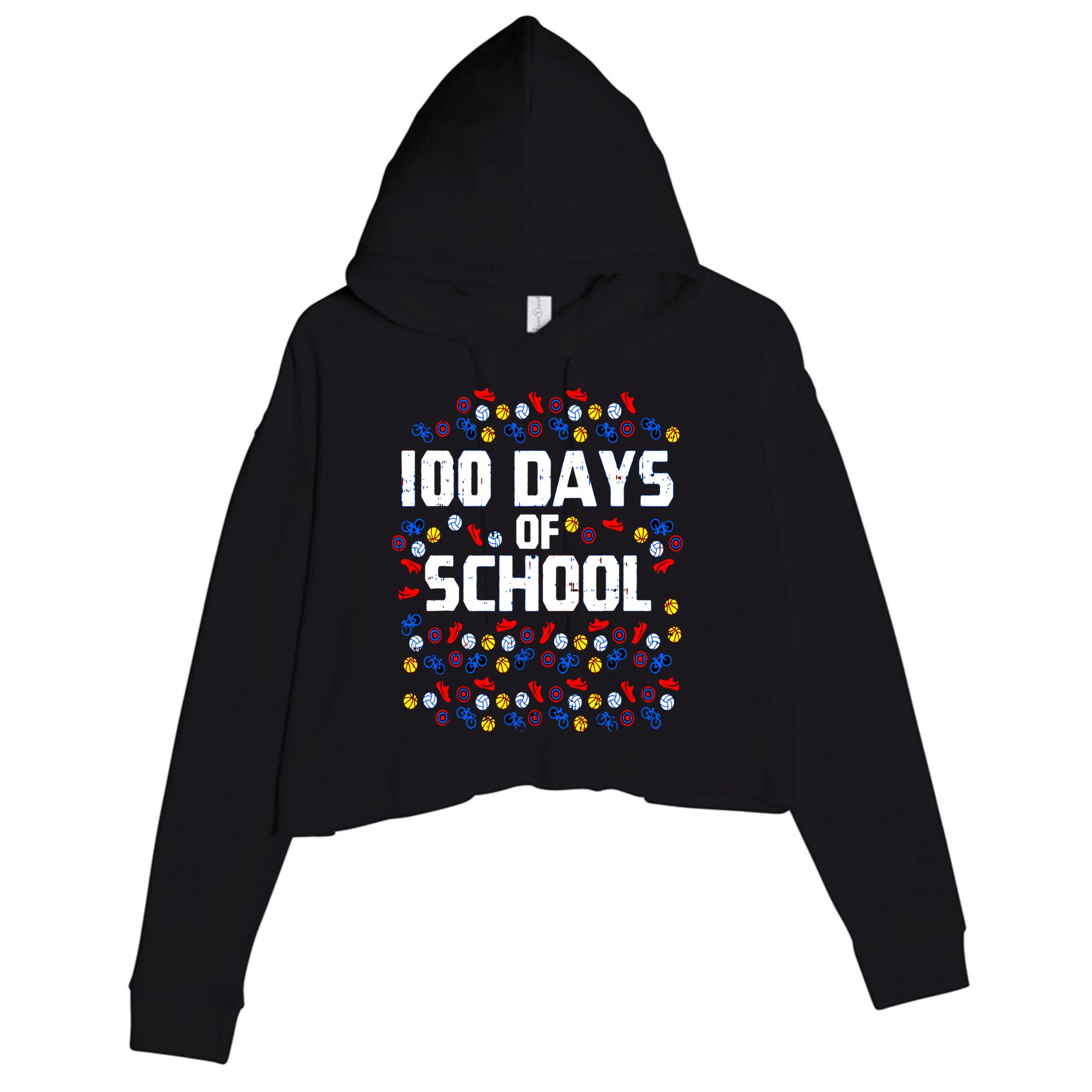 100 Days Of School  Sport Player  Crop Fleece Hoodie