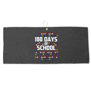 100 Days Of School  Sport Player  Large Microfiber Waffle Golf Towel