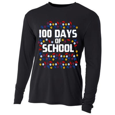 100 Days Of School  Sport Player  Cooling Performance Long Sleeve Crew
