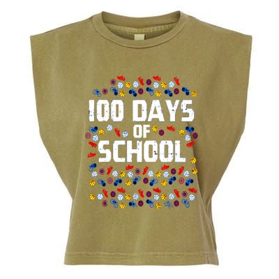 100 Days Of School  Sport Player  Garment-Dyed Women's Muscle Tee