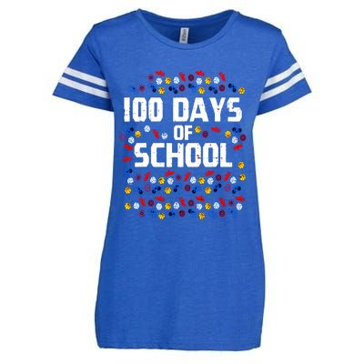 100 Days Of School  Sport Player  Enza Ladies Jersey Football T-Shirt