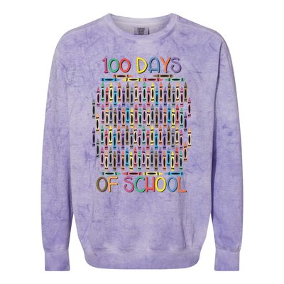 100 Days Of School Teacher Student Funny Colorblast Crewneck Sweatshirt