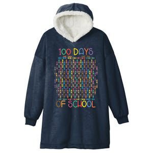 100 Days Of School Teacher Student Funny Hooded Wearable Blanket