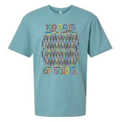 100 Days Of School Teacher Student Funny Sueded Cloud Jersey T-Shirt