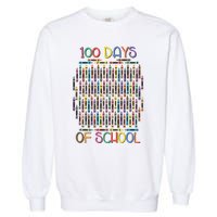 100 Days Of School Teacher Student Funny Garment-Dyed Sweatshirt