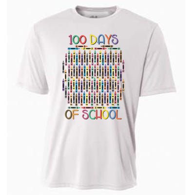 100 Days Of School Teacher Student Funny Cooling Performance Crew T-Shirt