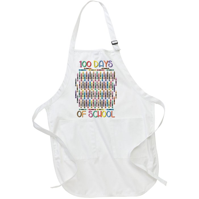 100 Days Of School Teacher Student Funny Full-Length Apron With Pockets